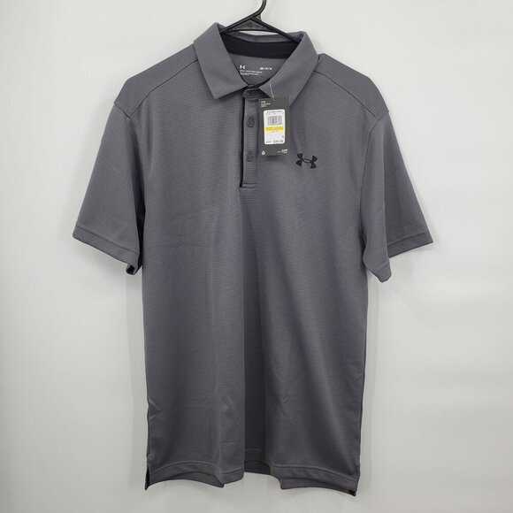 Under Armour Graphite Tech Polo Tee Shirt Top Men Size Medium NWT Athletic - Picture 3 of 15